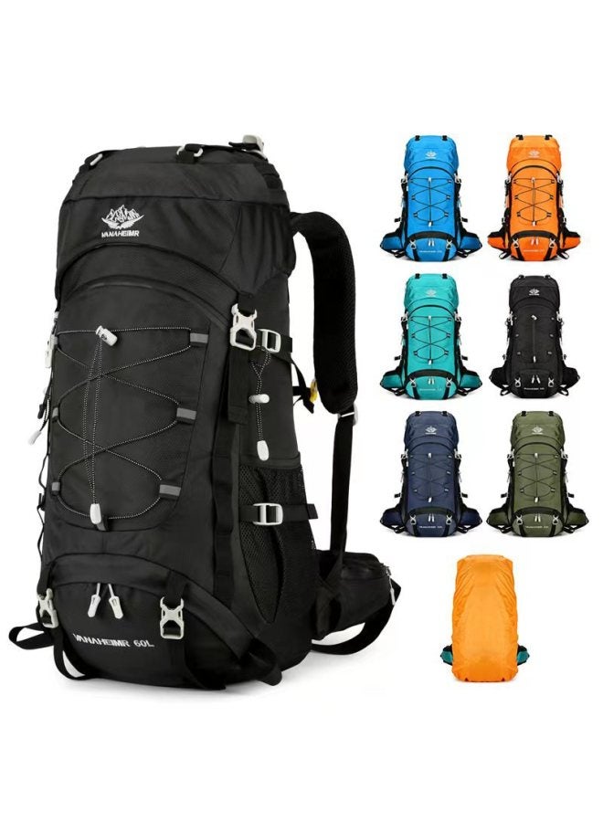 Outdoor Sports Mountaineering Bag 60 Liters Large Capacity 2023 Autumn Backpack Hiking Camping Travel Backpack-Color:Dark Green-Capacity:60L - Image 2